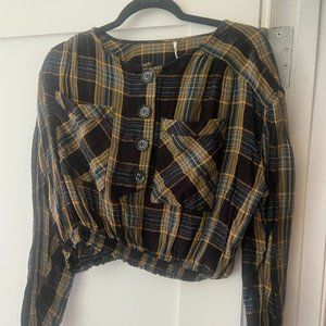 Free People cropped flannel